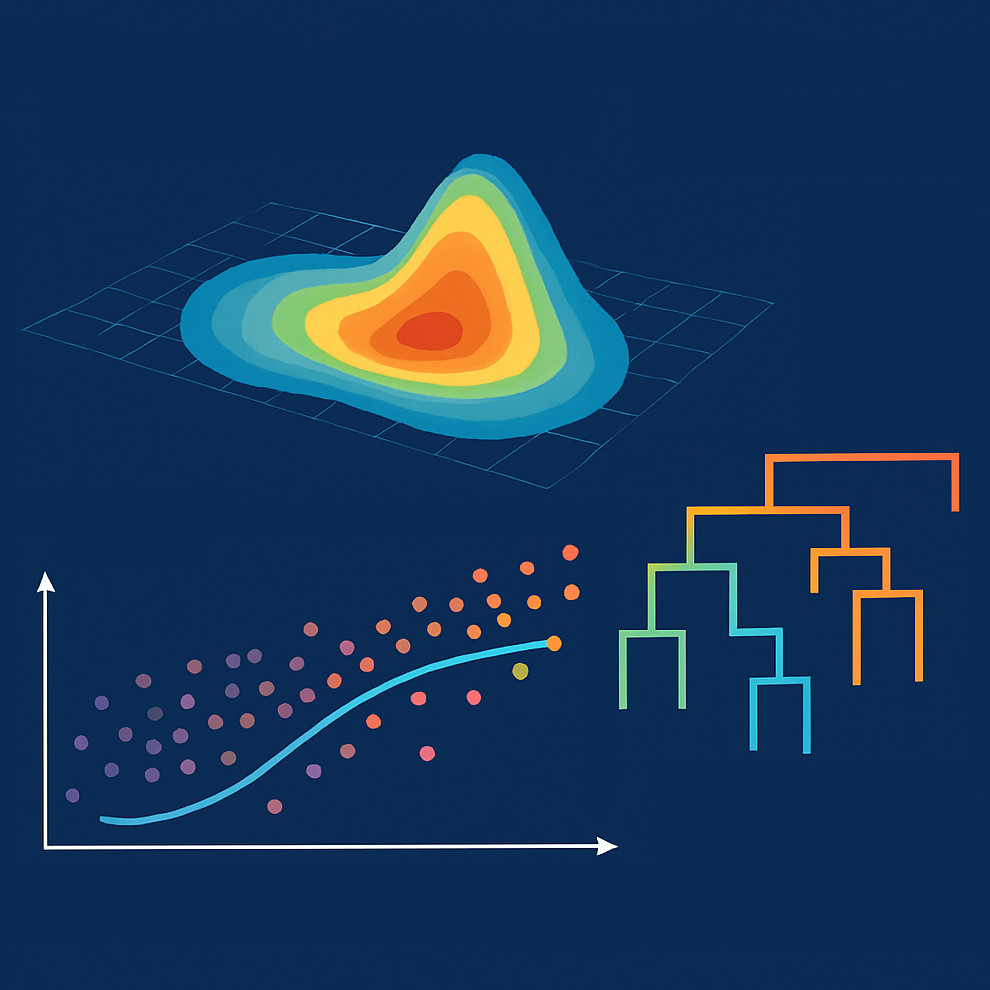 Abstract visualization of high-dimensional data structures